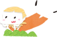 オレンジ色の服の女の子